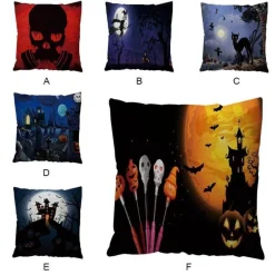 Cozy Haven Bettzeug-Halloween-Kürbis-Kissenbezüge – Dekorative, gruselige Kissen