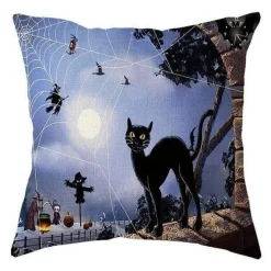 Cozy Haven Bettzeug-Halloween-Kürbis-Kissenbezüge – Dekorative, gruselige Kissen