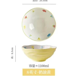 Plates u0026 More Küche & Esszimmer-Handbemalte Ramen-Schüssel aus Keramik – große Nudelschüssel für das Restaurant zu Hause