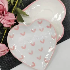 Plates u0026 More Küche & Esszimmer-Handbemalte Tasse mit Herzgriff, Liebestasse, rosa Keramiktasse