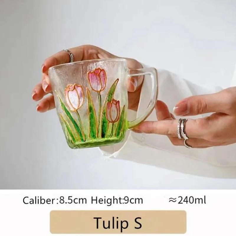 Plates u0026 More Küche & Esszimmer-Handbemalte Teetasse aus Glas – Einzigartiges Weihnachtsgeschenk für Zuhause oder das Büro