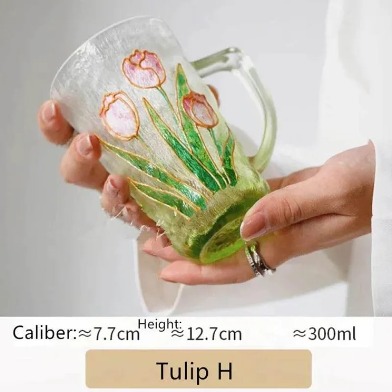 Plates u0026 More Küche & Esszimmer-Handbemalte Teetasse aus Glas – Einzigartiges Weihnachtsgeschenk für Zuhause oder das Büro