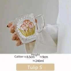 Plates u0026 More Küche & Esszimmer-Handbemalte Teetasse aus Glas – Einzigartiges Weihnachtsgeschenk für Zuhause oder das Büro