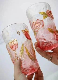 Plates u0026 More Küche & Esszimmer-Handbemalte Teetasse aus Glas – Einzigartiges Weihnachtsgeschenk für Zuhause oder das Büro