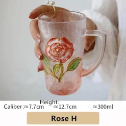 Plates u0026 More Küche & Esszimmer-Handbemalte Teetasse aus Glas – Einzigartiges Weihnachtsgeschenk für Zuhause oder das Büro