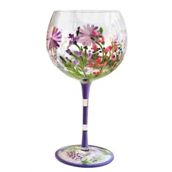 Plates u0026 More Küche & Esszimmer-Handbemalter Weinkelch aus Kristall mit Blumenmuster – Chinesisches antikes Rotweinglas