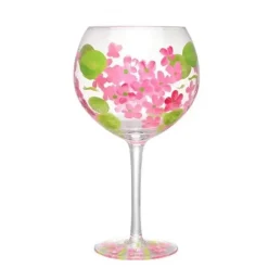 Plates u0026 More Küche & Esszimmer-Handbemalter Weinkelch aus Kristall mit Blumenmuster – Chinesisches antikes Rotweinglas