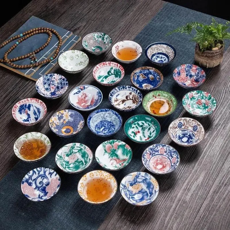 Plates u0026 More Küche & Esszimmer-Handbemaltes Teetassen-Set aus blau-weißem Porzellan – dekoratives Teegeschirr