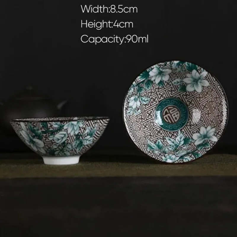 Plates u0026 More Küche & Esszimmer-Handbemaltes Teetassen-Set aus blau-weißem Porzellan – dekoratives Teegeschirr