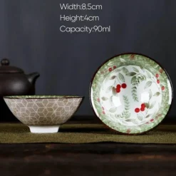 Plates u0026 More Küche & Esszimmer-Handbemaltes Teetassen-Set aus blau-weißem Porzellan – dekoratives Teegeschirr