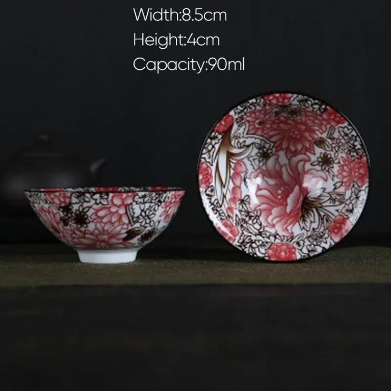 Plates u0026 More Küche & Esszimmer-Handbemaltes Teetassen-Set aus blau-weißem Porzellan – dekoratives Teegeschirr