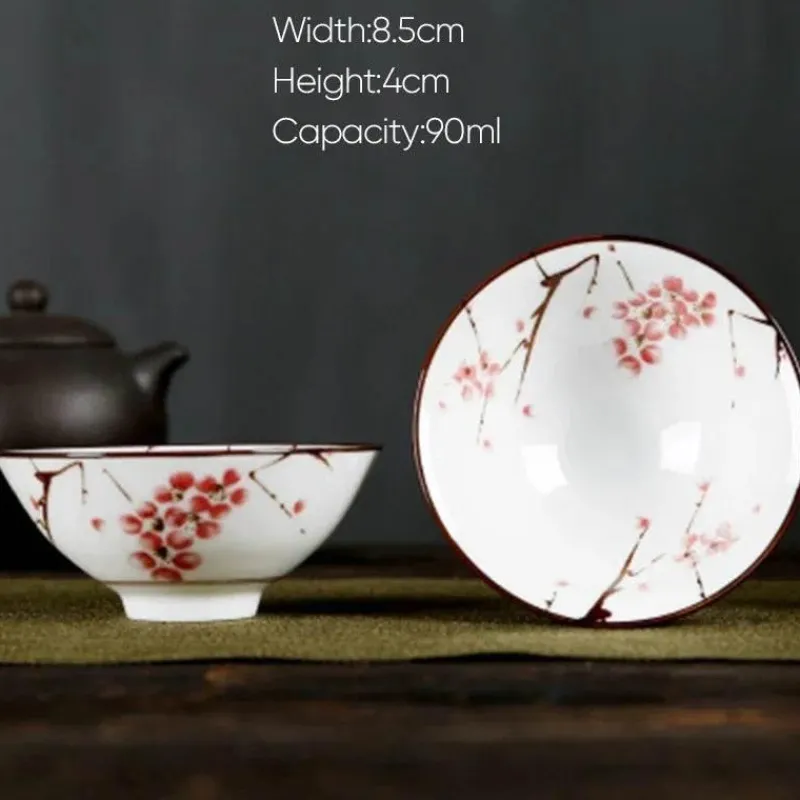 Plates u0026 More Küche & Esszimmer-Handbemaltes Teetassen-Set aus blau-weißem Porzellan – dekoratives Teegeschirr