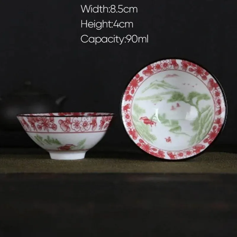 Plates u0026 More Küche & Esszimmer-Handbemaltes Teetassen-Set aus blau-weißem Porzellan – dekoratives Teegeschirr