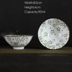 Plates u0026 More Küche & Esszimmer-Handbemaltes Teetassen-Set aus blau-weißem Porzellan – dekoratives Teegeschirr