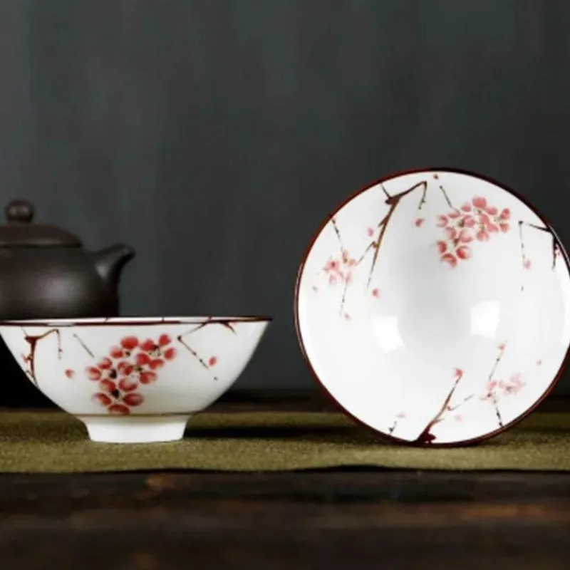 Plates u0026 More Küche & Esszimmer-Handbemaltes Teetassen-Set aus blau-weißem Porzellan – dekoratives Teegeschirr