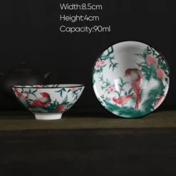 Plates u0026 More Küche & Esszimmer-Handbemaltes Teetassen-Set aus blau-weißem Porzellan – dekoratives Teegeschirr