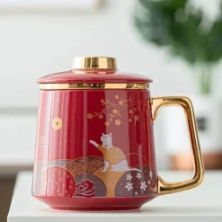 The Cozy Mug Küche & Esszimmer-Handgefertigte Teetasse aus Keramik – Einzigartiger Keramikbecher