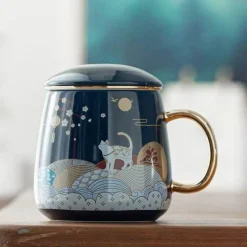 The Cozy Mug Küche & Esszimmer-Handgefertigte Teetasse aus Keramik – Einzigartiger Keramikbecher