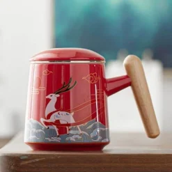 The Cozy Mug Küche & Esszimmer-Handgefertigte Teetasse aus Keramik – Einzigartiger Keramikbecher