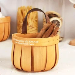 The Culinary Kit Küche & Esszimmer-Handgefertigter Holzkorb - Kunsthandwerkerdekor im französischen Marktstil