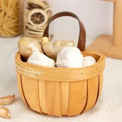 The Culinary Kit Küche & Esszimmer-Handgefertigter Holzkorb - Kunsthandwerkerdekor im französischen Marktstil