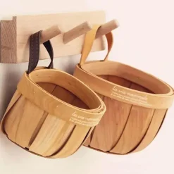 The Culinary Kit Küche & Esszimmer-Handgefertigter Holzkorb - Kunsthandwerkerdekor im französischen Marktstil