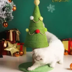 TailTrend Haustierspielzeug-Handgefertigter Weihnachtsbaum-Katzenkratzbaum – Einzigartige Katzenmöbel für weihnachtliche Freude