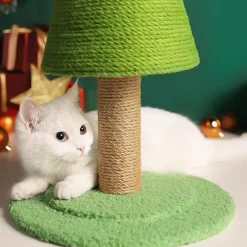 TailTrend Haustierspielzeug-Handgefertigter Weihnachtsbaum-Katzenkratzbaum – Einzigartige Katzenmöbel für weihnachtliche Freude