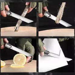 Green Thumb Gear Camping-Werkzeuge|Camping Im Freien-Handgefertigtes japanisches Allzweckmesser – Küchenwerkzeug aus Holz