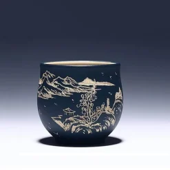 The Cozy Mug Küche & Esszimmer-Handgemachte chinesische Porzellan-Teetasse - Landschaftsmuster