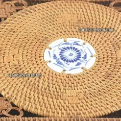 Feast u0026 Flair Küche & Esszimmer-Handgewebte Aufbewahrungsbox aus Rattan mit Deckel – Dekorativer Küchen-Organizer