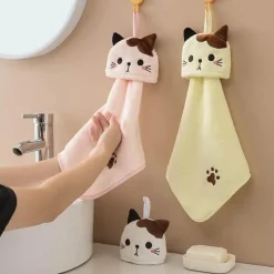 Tom Küche & Esszimmer-Handtuch mit Cartoon-Katze, weicher, dicker Korallensamt für Küche und Badezimmer