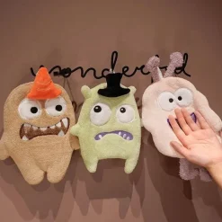 Tom Küche & Esszimmer-Handtuchset mit Cartoon-Tiermotiv – Korallensamt, 4 Farben