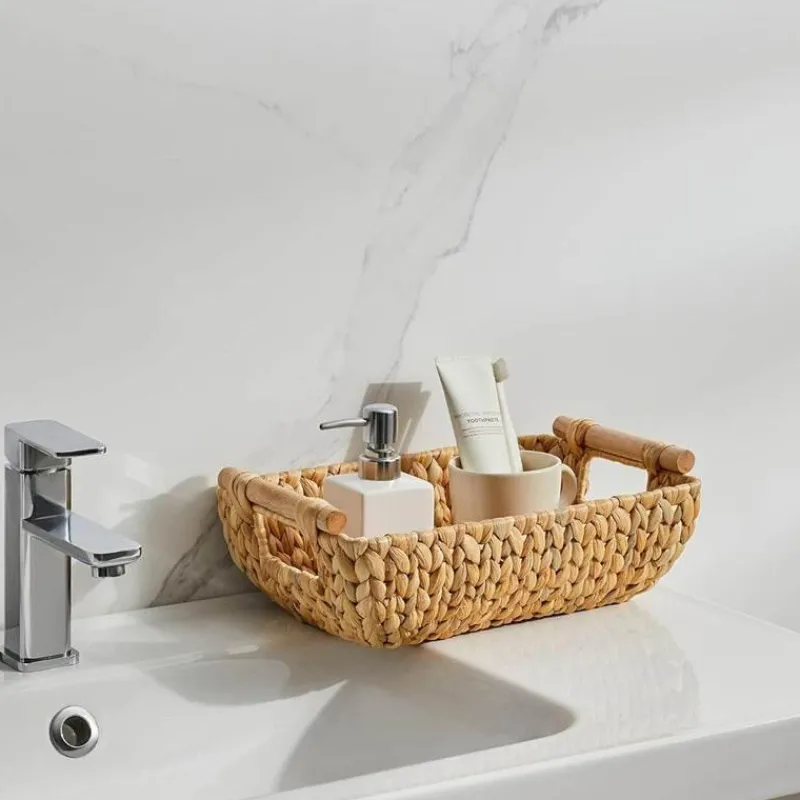 Aqua Essence Badezimmer-Handwoven Elma Basket - Bohemian Home Decor Storage