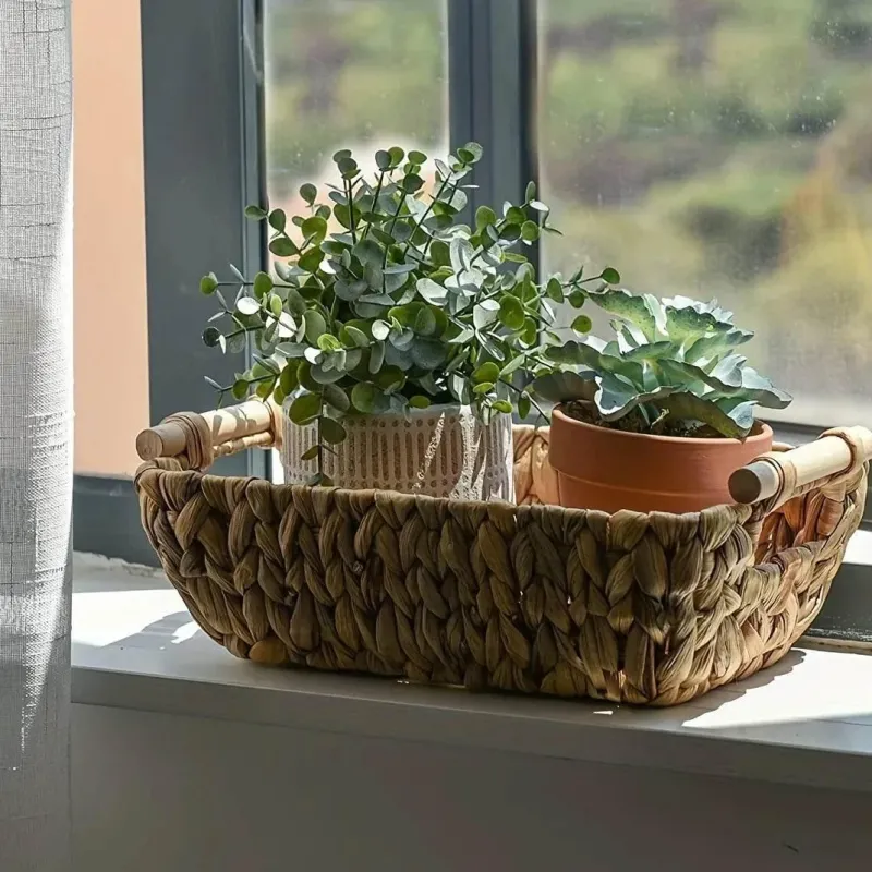 Aqua Essence Badezimmer-Handwoven Elma Basket - Bohemian Home Decor Storage