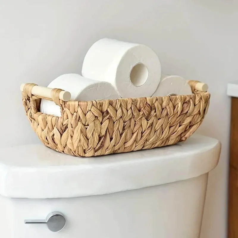 Aqua Essence Badezimmer-Handwoven Elma Basket - Bohemian Home Decor Storage