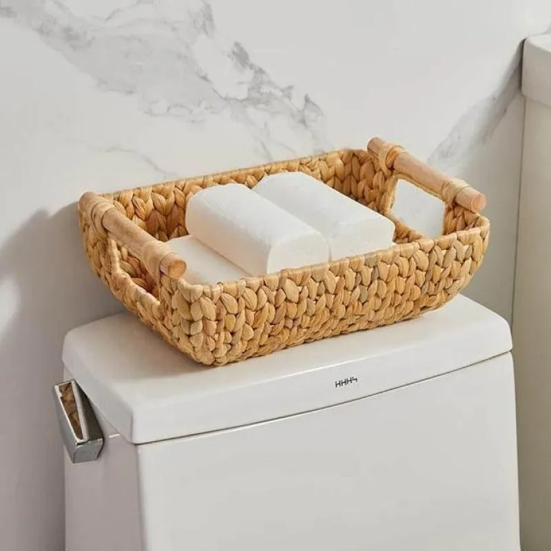 Aqua Essence Badezimmer-Handwoven Elma Basket - Bohemian Home Decor Storage