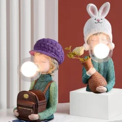 Bright Accents Beleuchtung-Hasenohr-Schreibtischlampe – Niedliche Blasenleuchte