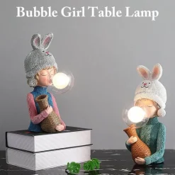 Bright Accents Beleuchtung-Hasenohr-Schreibtischlampe – Niedliche Blasenleuchte