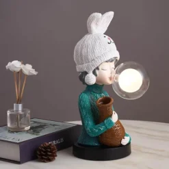 Bright Accents Beleuchtung-Hasenohr-Schreibtischlampe – Niedliche Blasenleuchte