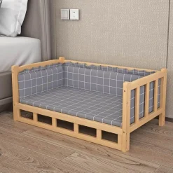 Cozy Living Haustierzubehör|Haustierbetten-Haustierbett aus Holz – Abnehmbares Tischbett für pelzige Freunde