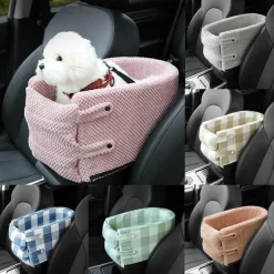 Furendo Haustierzubehör|Reinigungswerkzeuge Für Haustiere-Haustiersichere Armlehnenhalterung fürs Auto – Reisehalter für Hunde und Katzen