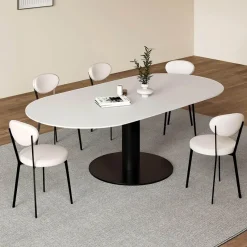 The Lounge Loft Möbel-Hector Slate Esstisch - Moderne Esszimmermöbel in Steinoptik