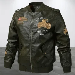 Herren Heritage Threads Herrenbekleidung-Herren-Bikerjacke aus Kunstleder – klassischer Motorrad-Stil