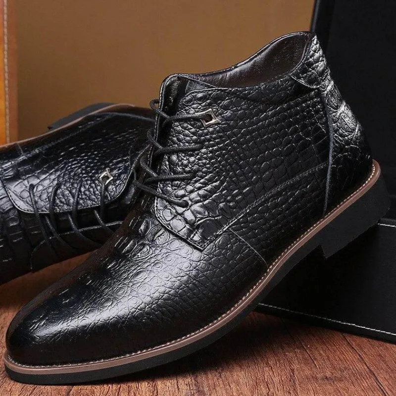 Herren Decor Herrenschuhe-Herren-Winterstiefel – dicker, warmer Lederkomfort