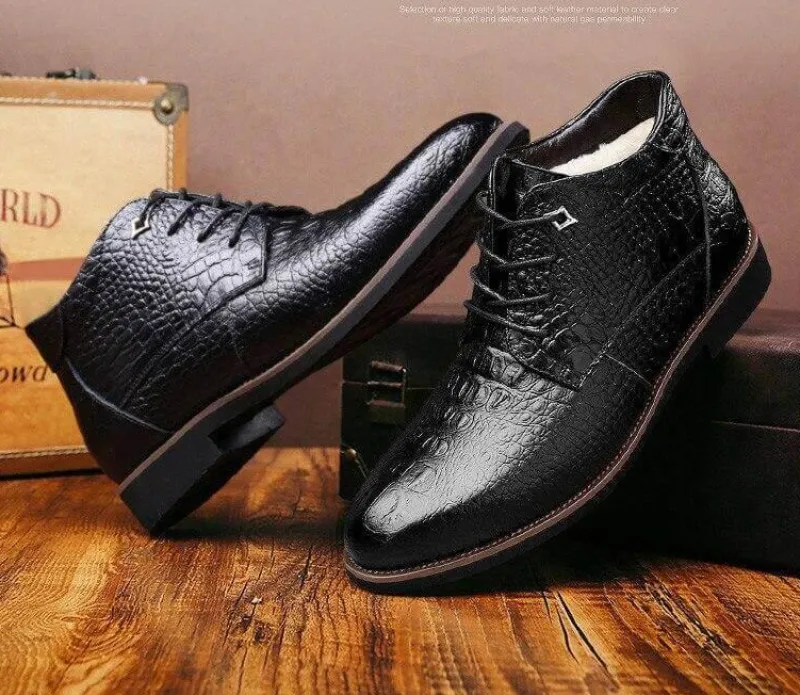Herren Decor Herrenschuhe-Herren-Winterstiefel – dicker, warmer Lederkomfort