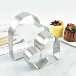 Tom Küche & Esszimmer-Herzförmiges Mousse-Form-Set – Backwerkzeug aus Edelstahl für Kuchen und Desserts