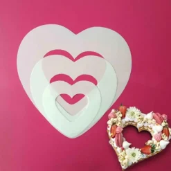 Tom Küche & Esszimmer-Herz-Kuchenform-Set – Backwerkzeuge aus PET-Kunststoff 68101214 Zoll