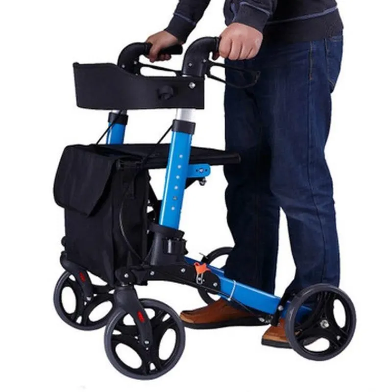 The Relaxation Nook Mobilitäts- Und Support-Tools|Gesundheits-Gadgets-Höhenverstellbarer, faltbarer Gehwagen – Tragbare Mobilitätshilfe für Senioren