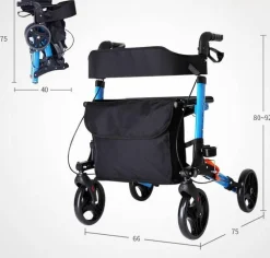 The Relaxation Nook Mobilitäts- Und Support-Tools|Gesundheits-Gadgets-Höhenverstellbarer, faltbarer Gehwagen – Tragbare Mobilitätshilfe für Senioren